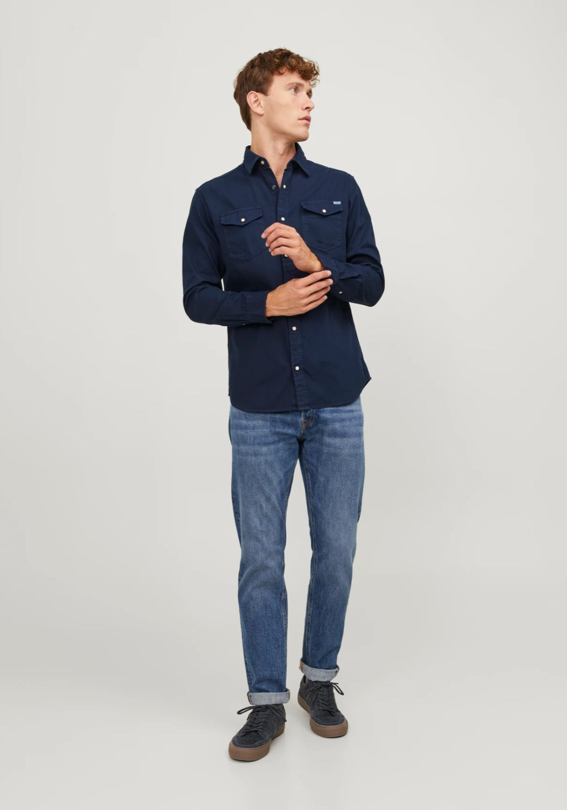 Jack & Jones Denim Shirt - Navy 5 Shaws Department Stores