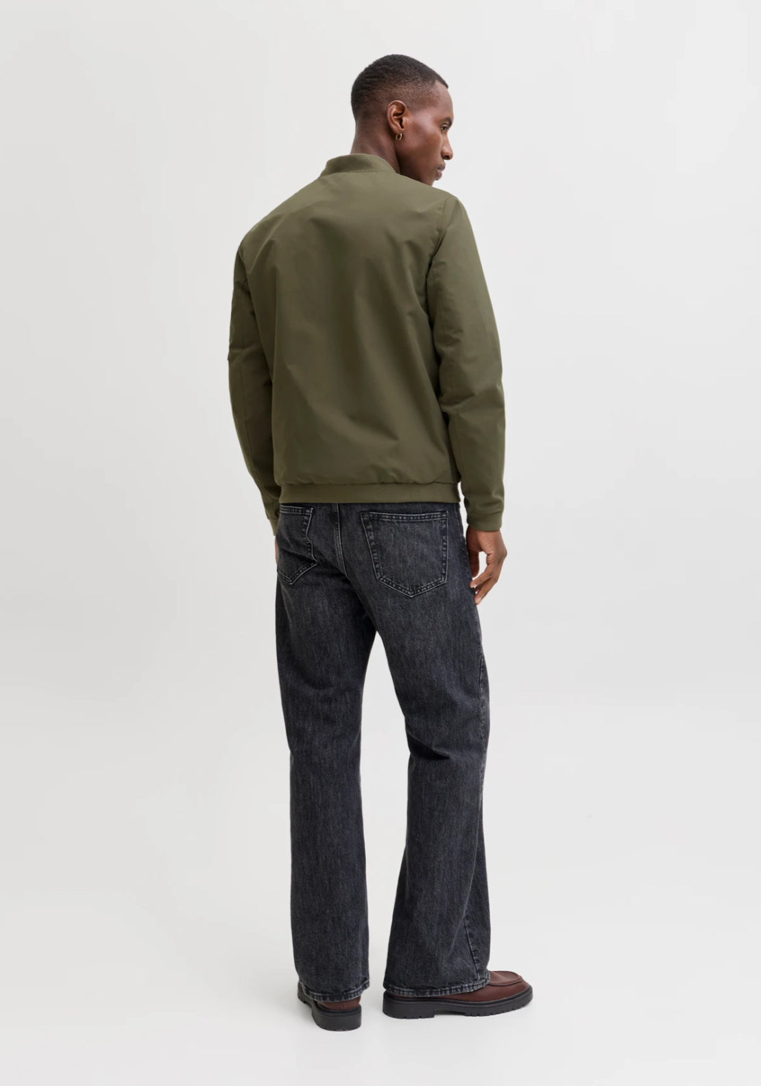 Jack & Jones Bomber Jacket - Dusky Green 2 Shaws Department Stores