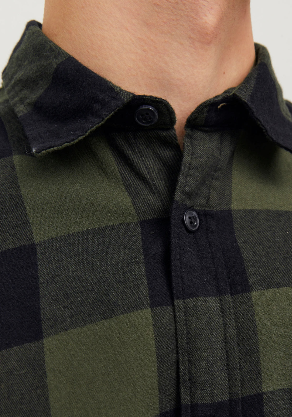 Jack & Jones Slim Fit Check Shirt - Green 5 Shaws Department Stores