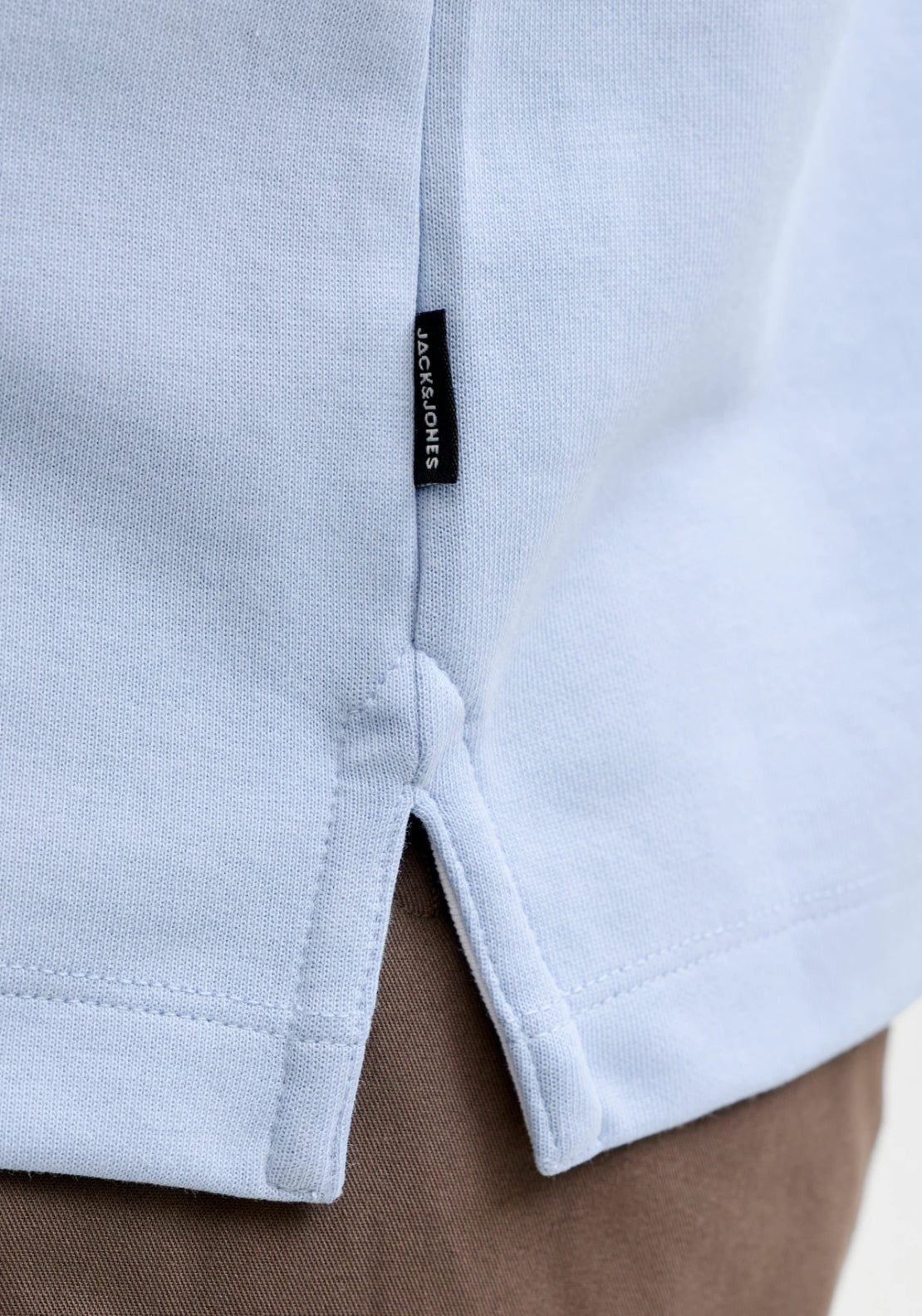 Jack & Jones Short Sleeve Zip Polo Shirt - Blue 4 Shaws Department Stores