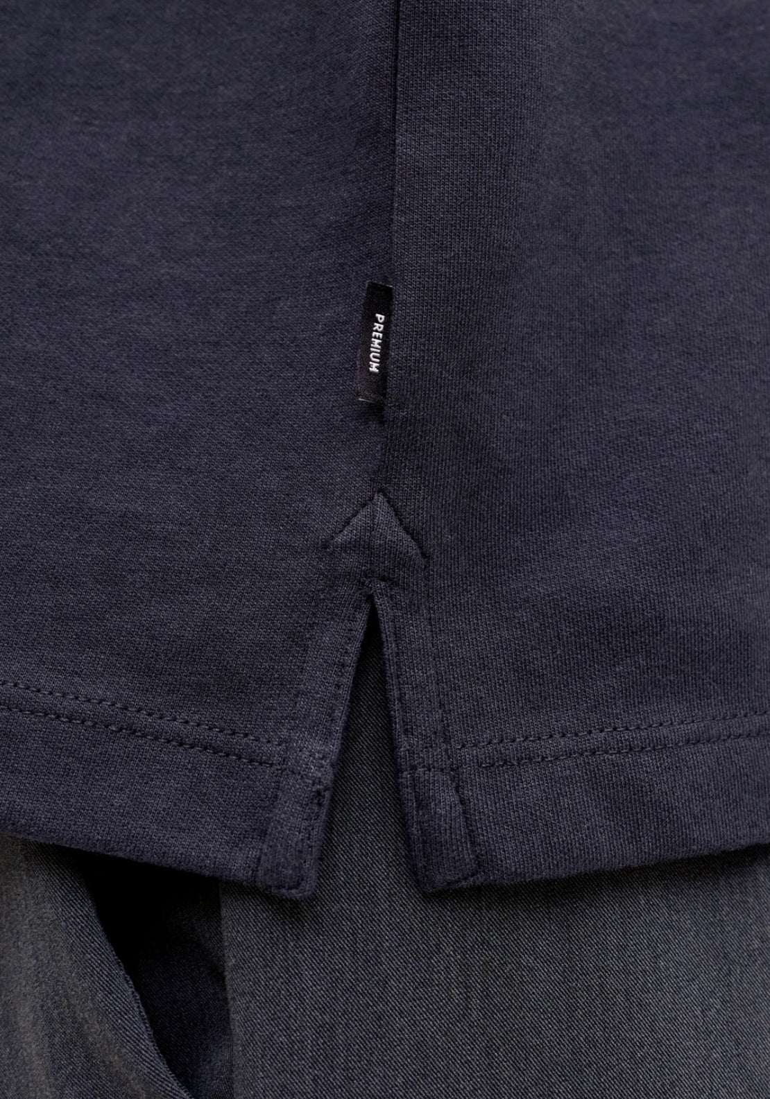 Jack & Jones Short Sleeve Zip Polo Shirt - Night Sky 4 Shaws Department Stores
