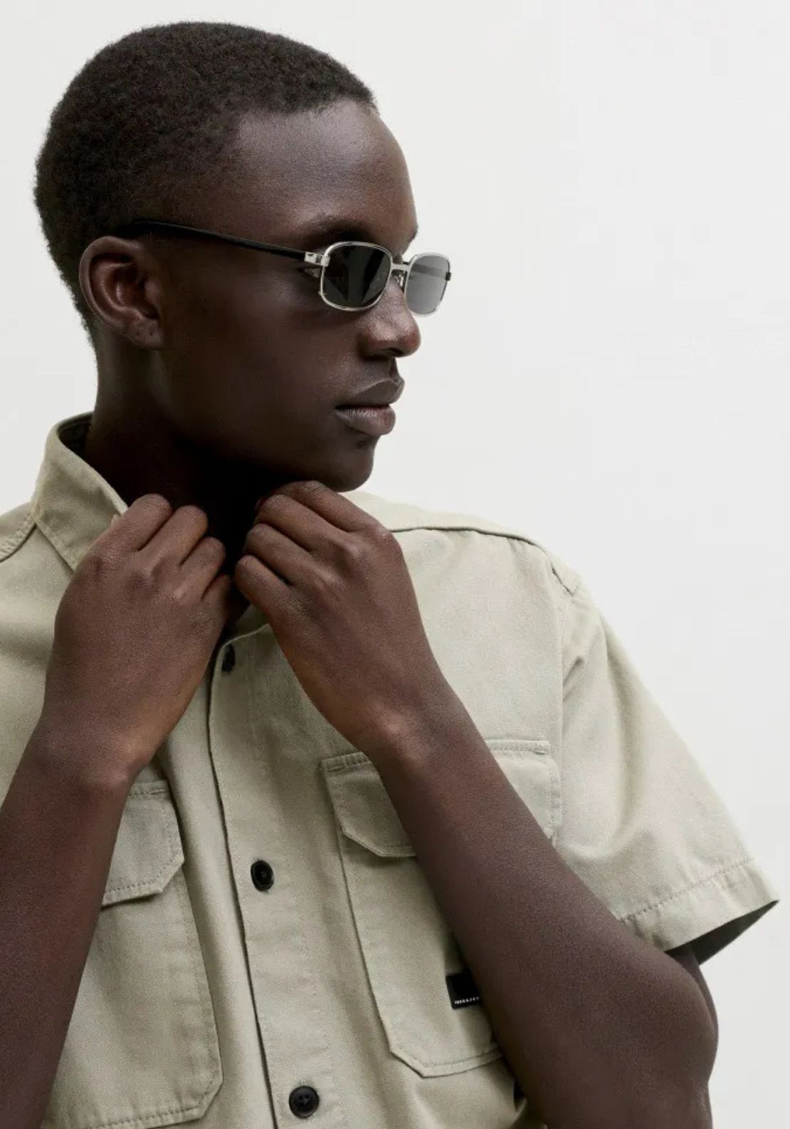 Jack & Jones Short sleeve Classic Fusion Shirt - Moonbeam 2 Shaws Department Stores