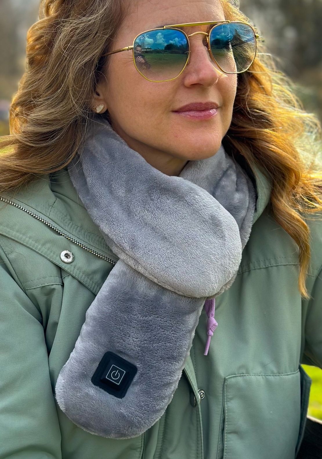 Heated Travel Scarf - Grey