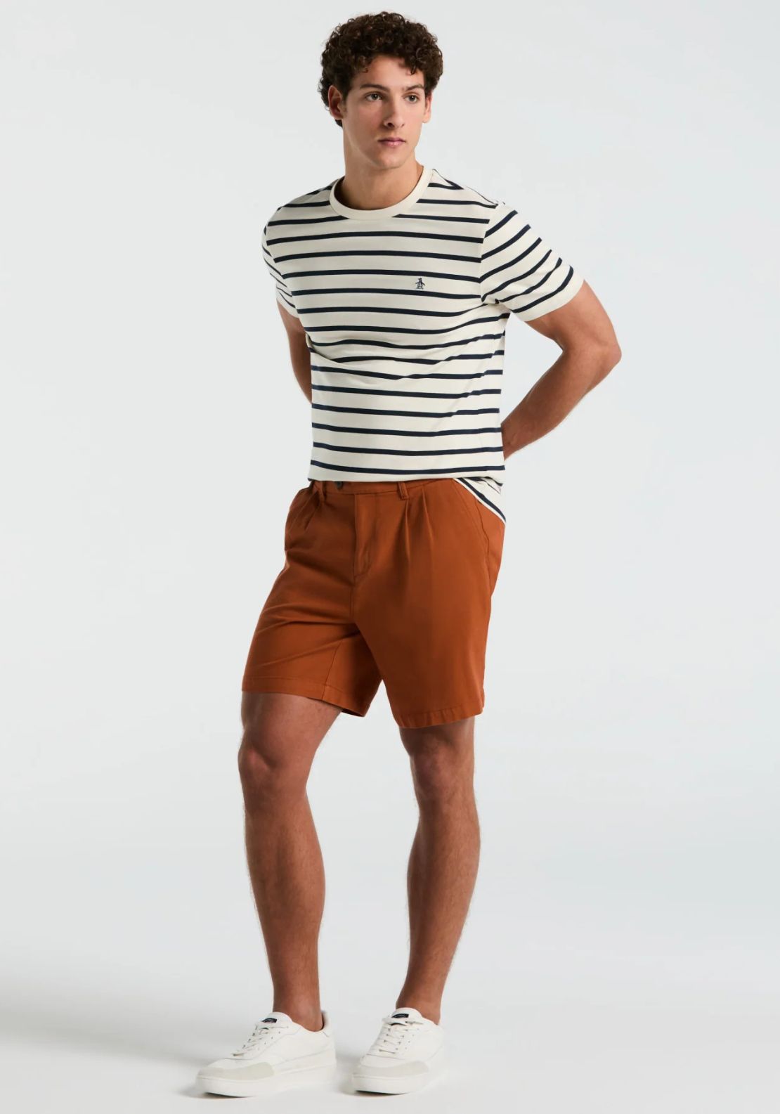 Penguin Breton Striped T-Shirt - 252 Birch 3 Shaws Department Stores