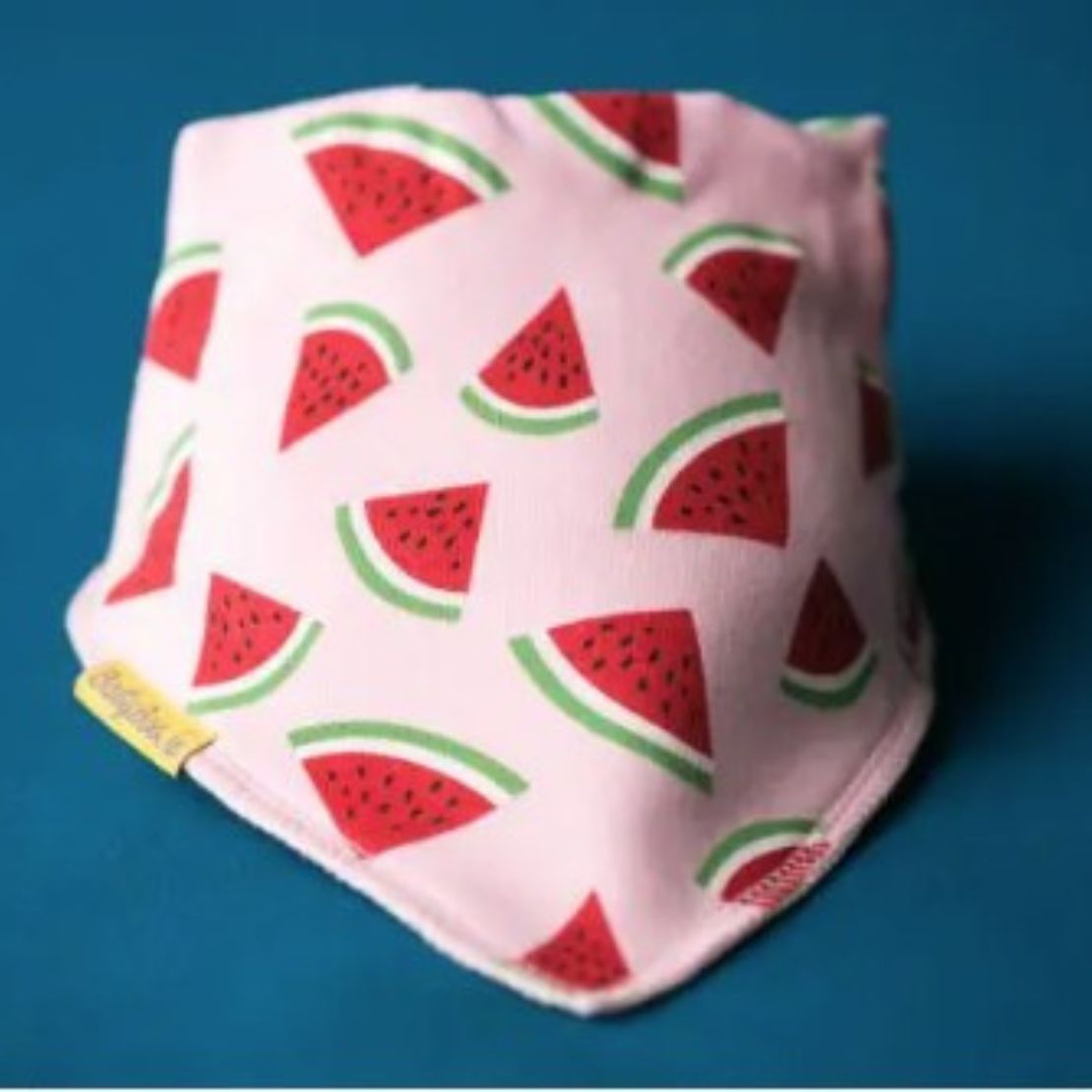 Babyboo Summer Watermelons Organic Cotton DribbleBoo Bandana Bib - Pink 2 Shaws Department Stores