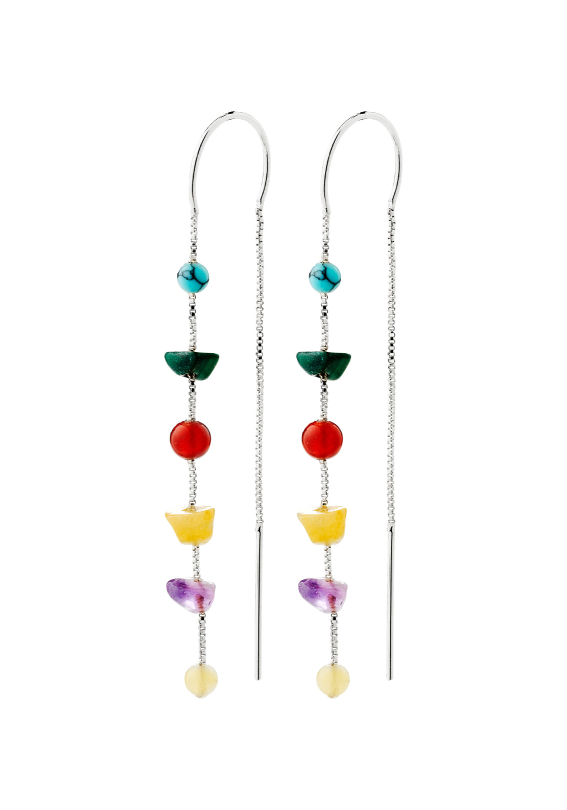 Here Silver Plated Earrings - Silver/multi