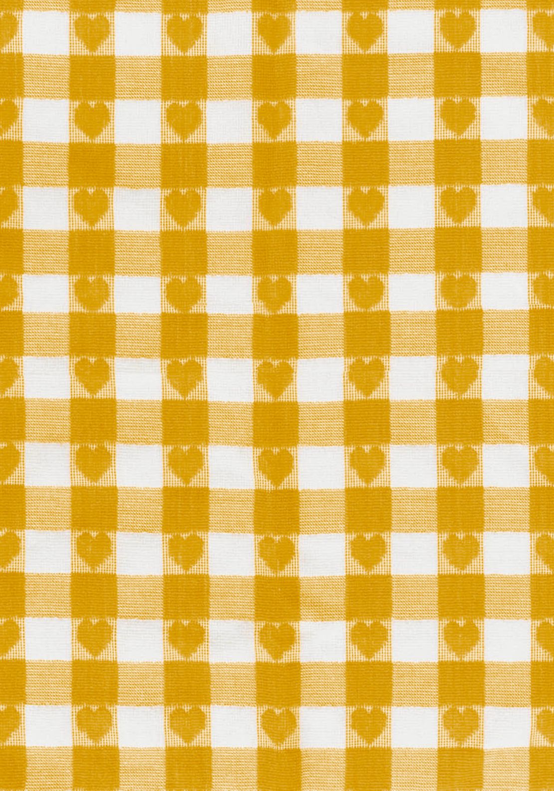 The Home Collection Hearts Check Tea Towel - Yellow 3 Shaws Department Stores