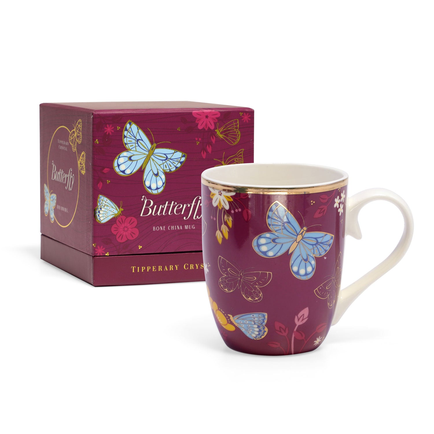 Tipperary Crystal Tipperary Crystal Single Butterfy Mug Common Blue 1 Shaws Department Stores