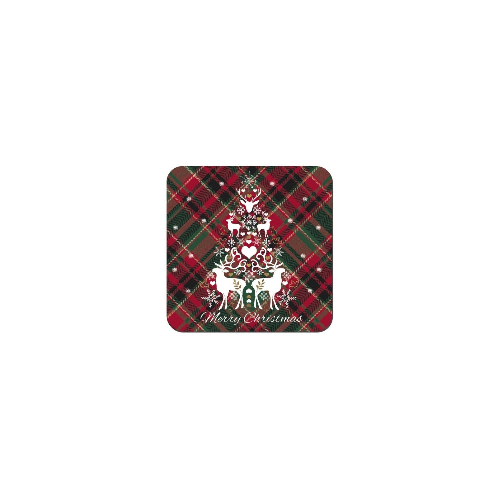 Denby Set Of 6 Christmas Tartan Design Coasters 1 Shaws Department Stores