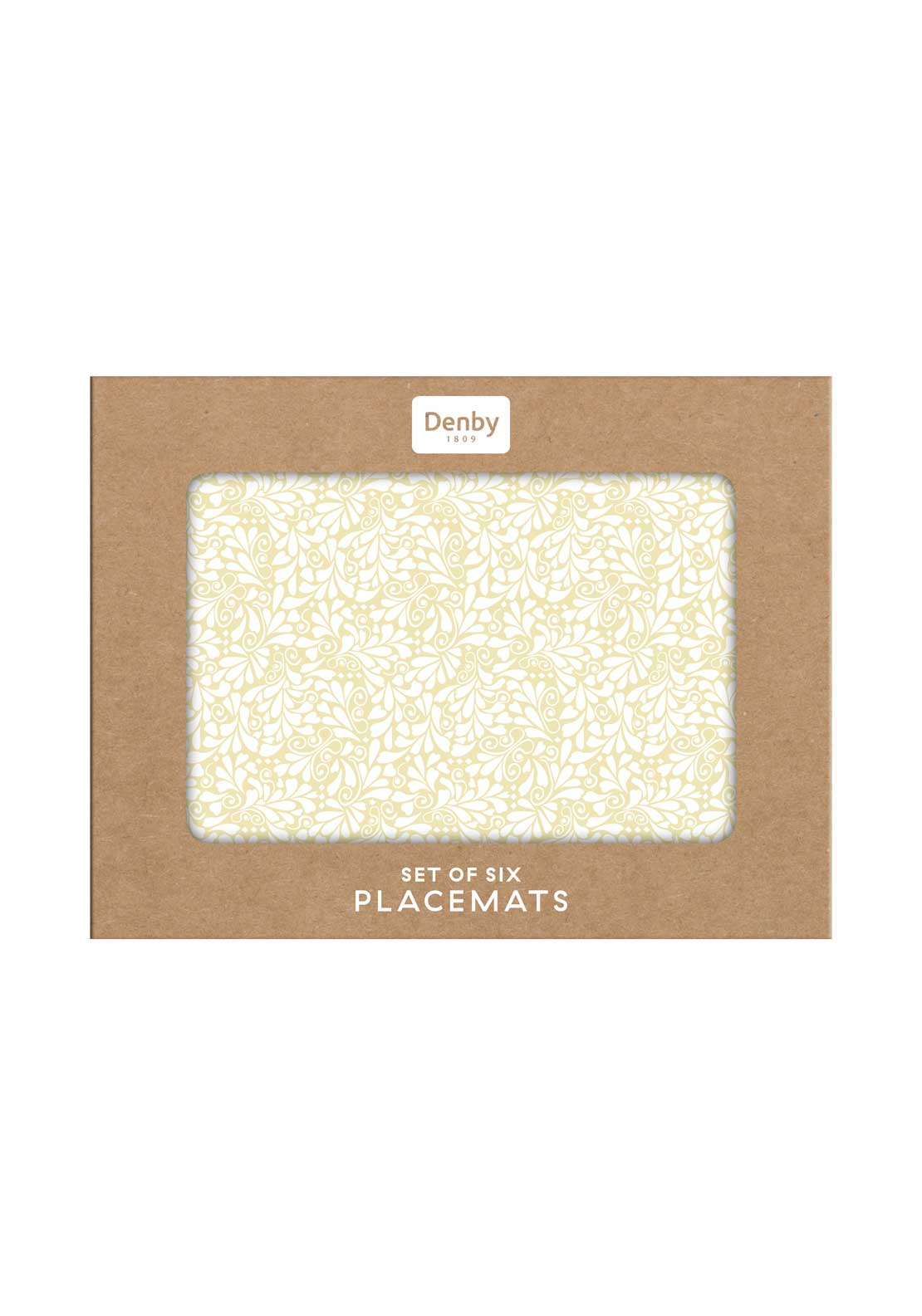 Gold Placemats Set Of 6 - Floral