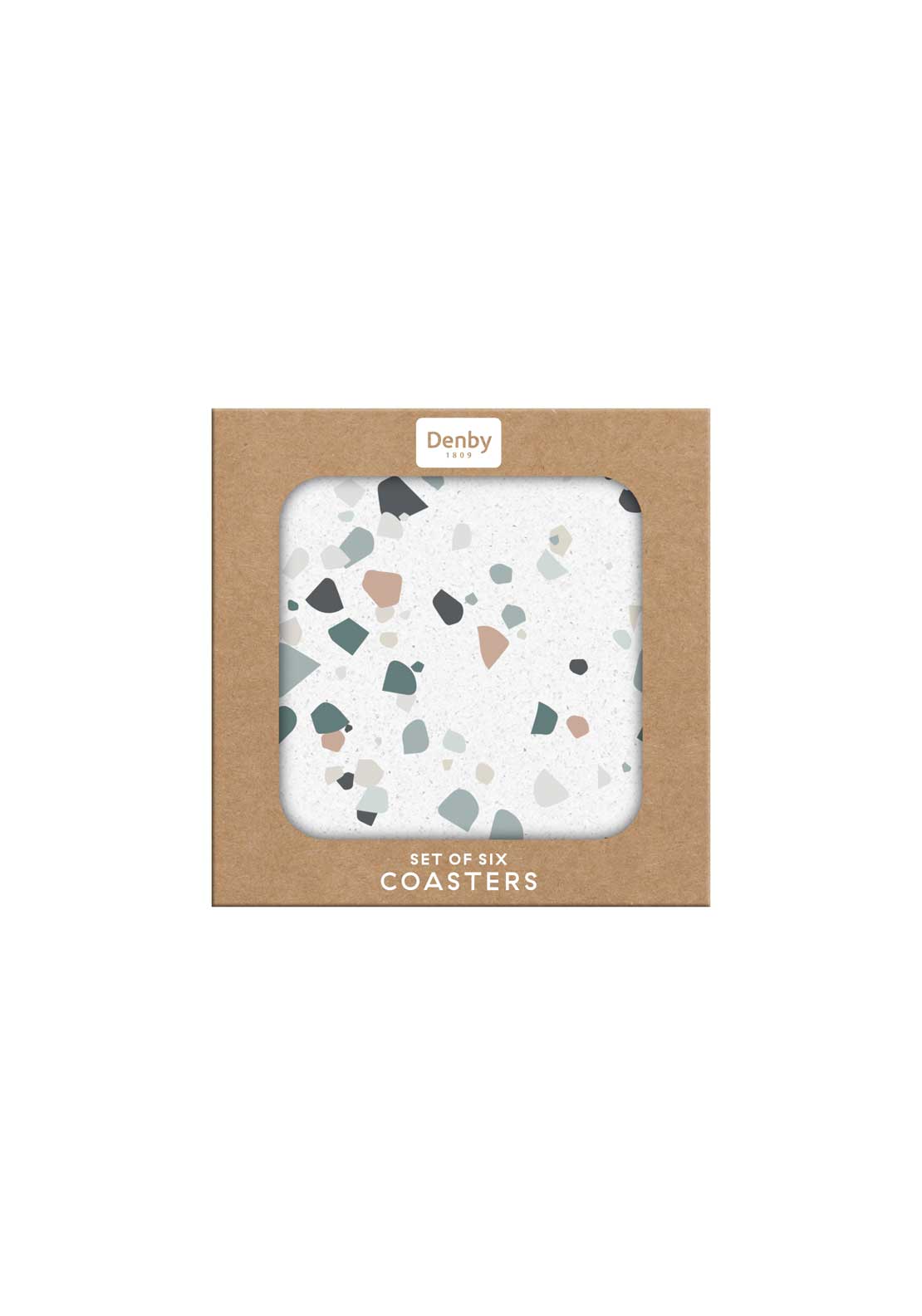 Elements Terrazzo Effect Neutrals Coasters Set Of 6 - Multi