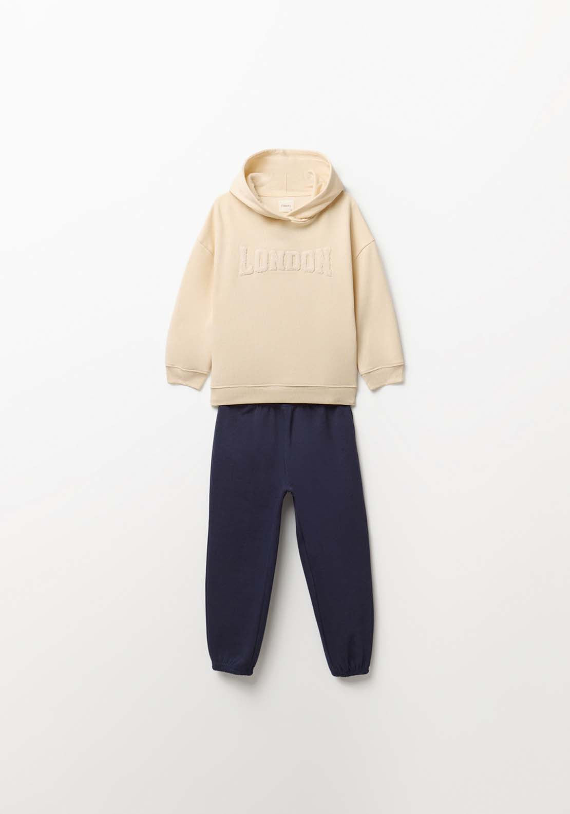 Hoodie Jogger Set - White