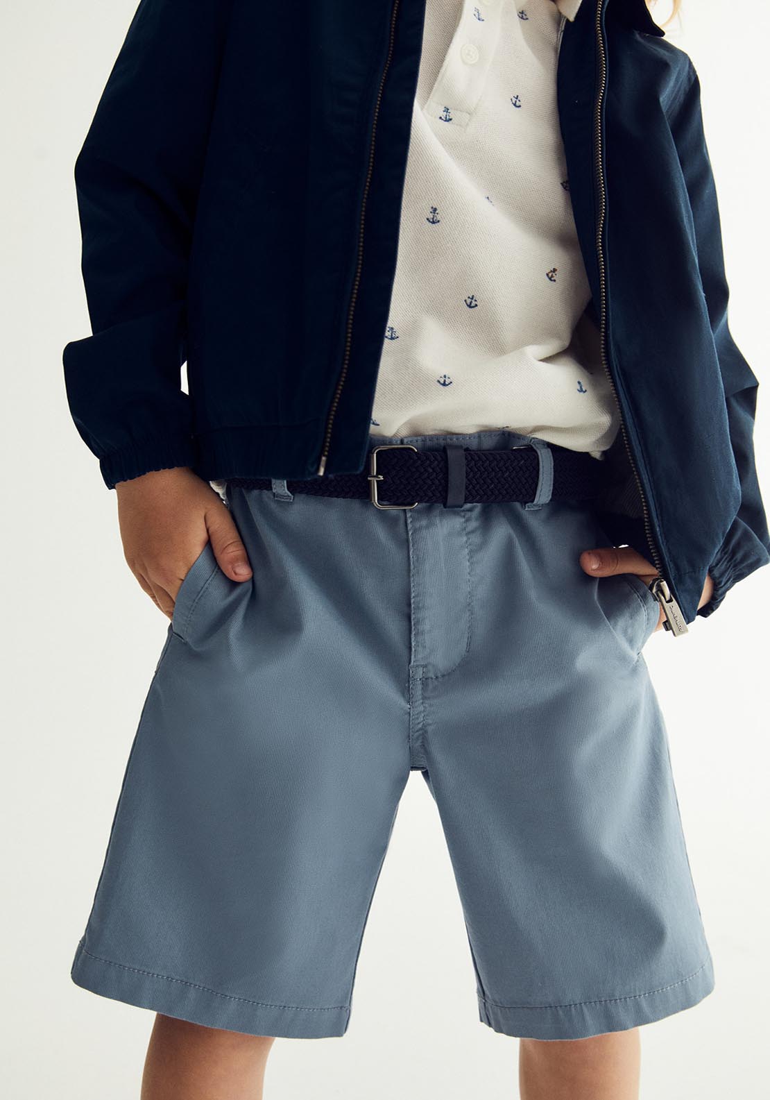 Sfera Belted Bermuda Shorts - Blue 5 Shaws Department Stores