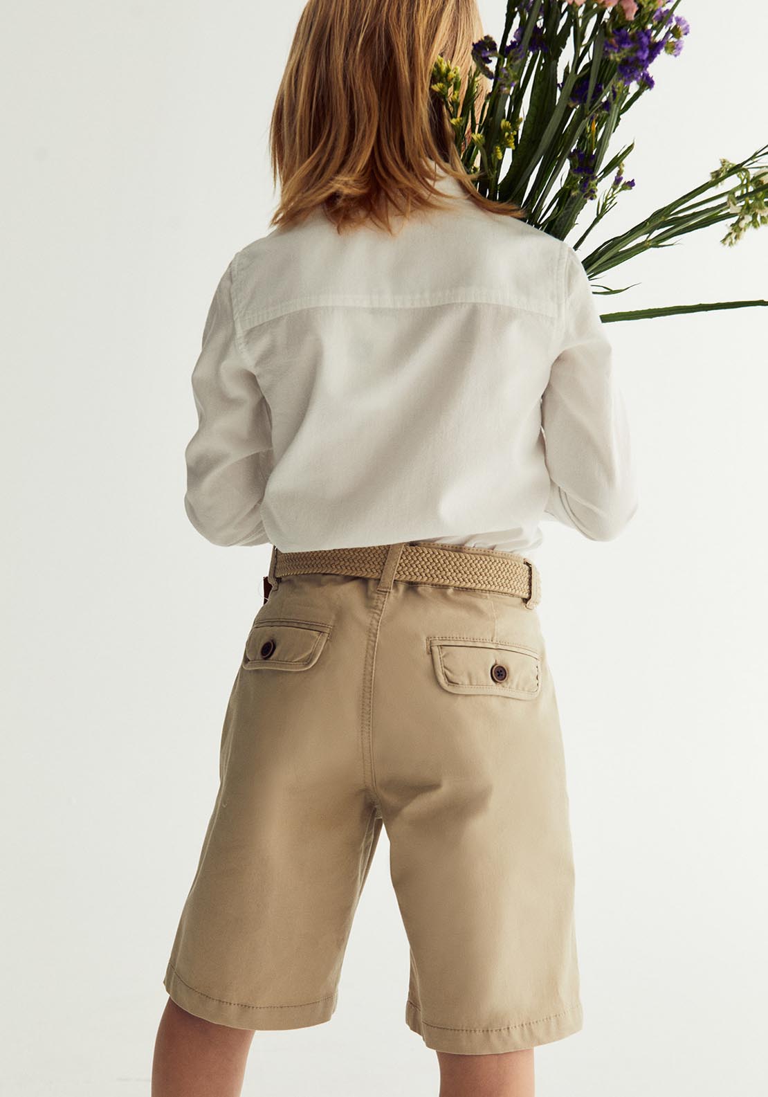 Sfera Belted Bermuda Shorts - Beige 6 Shaws Department Stores