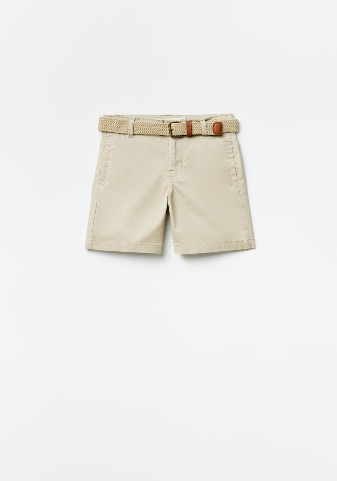 Sfera Belted Bermuda Shorts - Beige 1 Shaws Department Stores