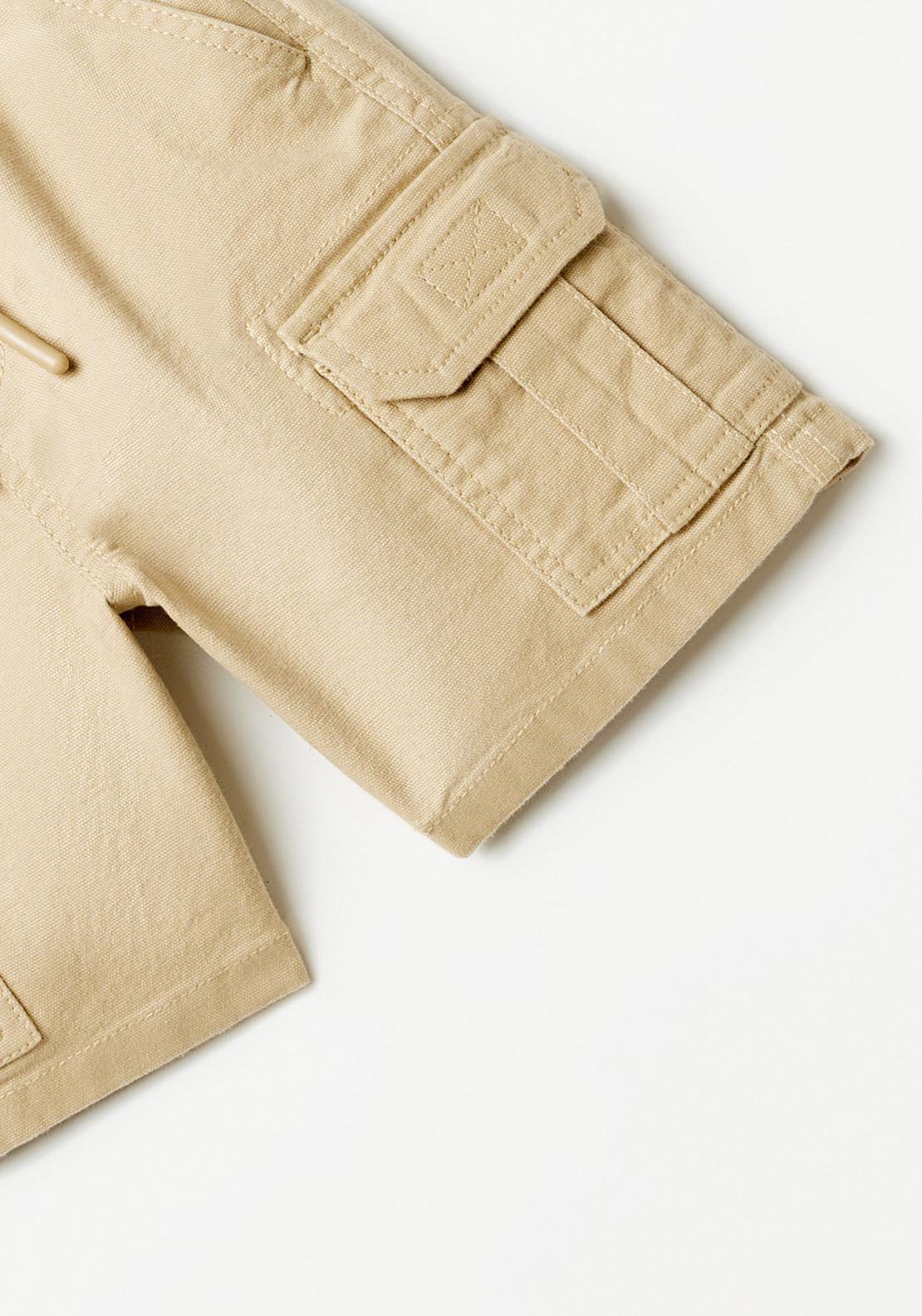 Sfera Cotton Cargo Bermuda Shorts - Beige 3 Shaws Department Stores