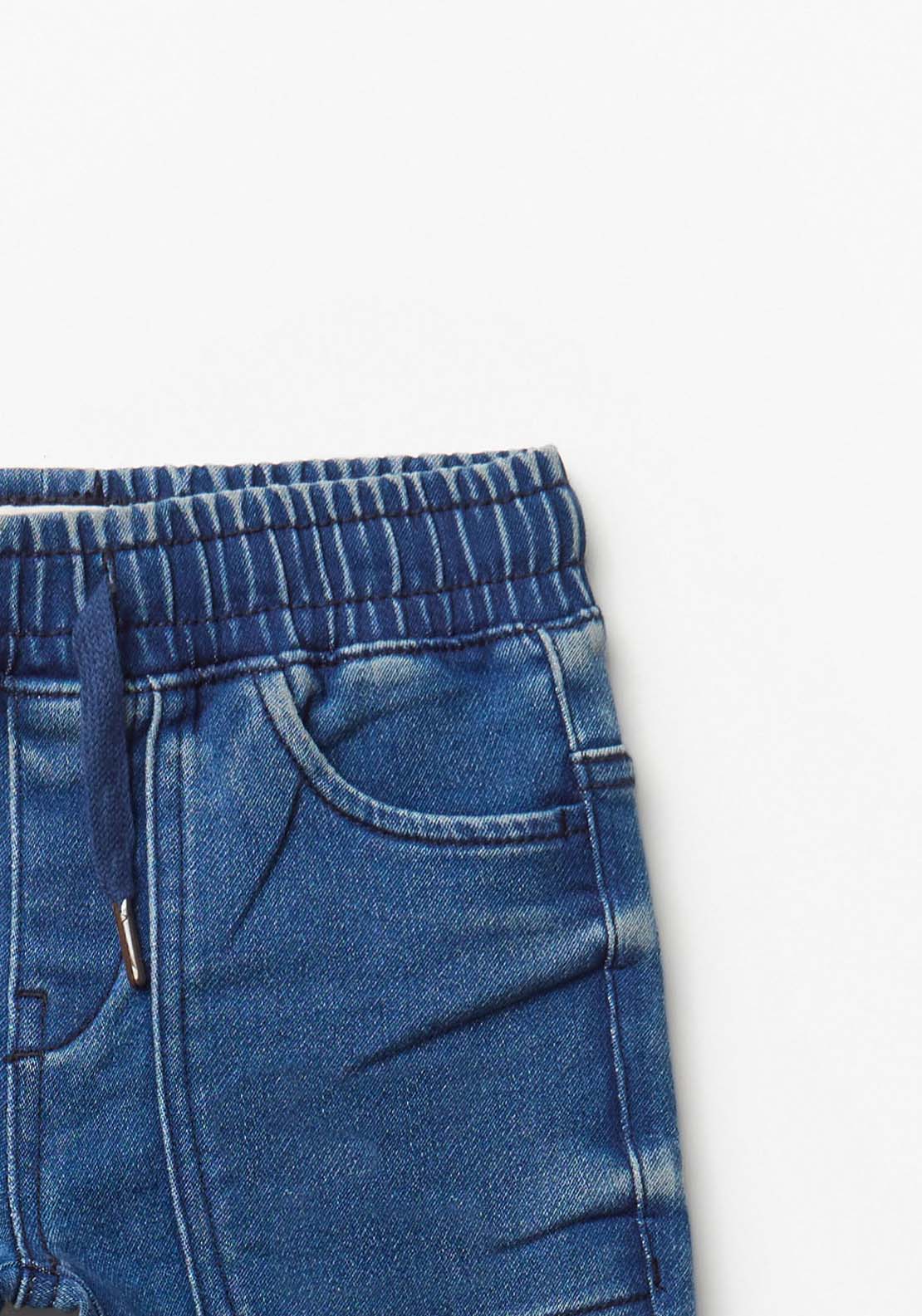 Elastic Cuff Jogger Jeans - Blue