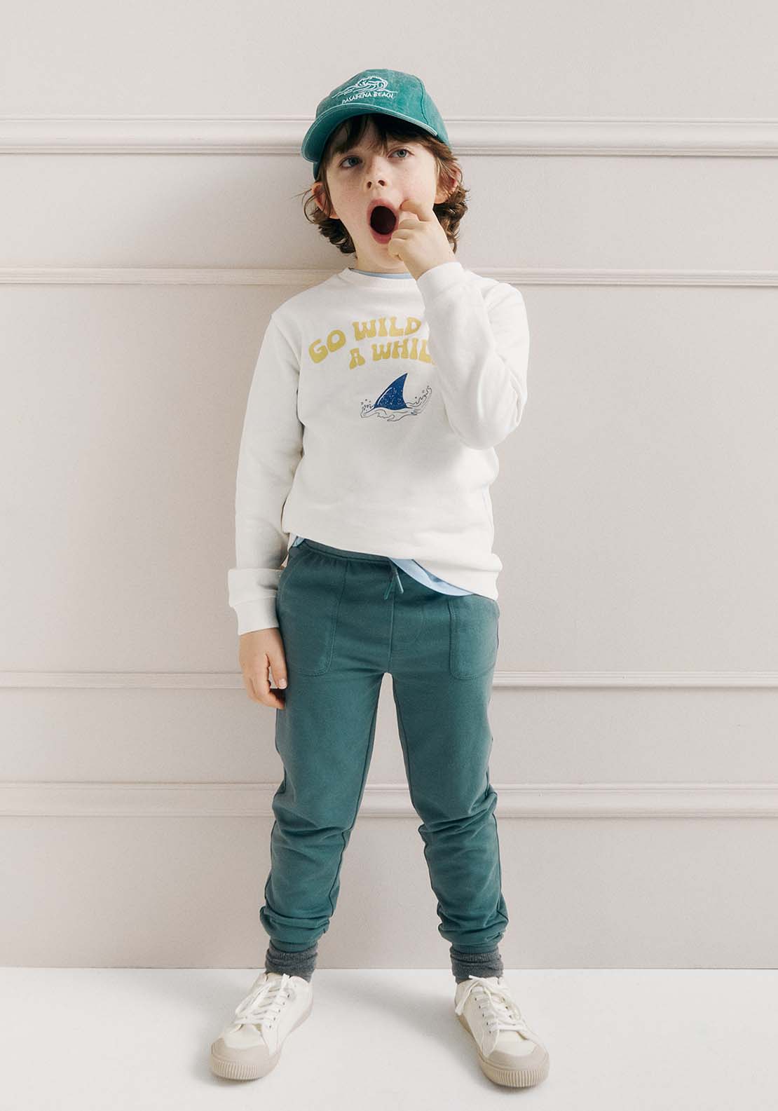 Sfera Pockets terry trousers - Green 1 Shaws Department Stores
