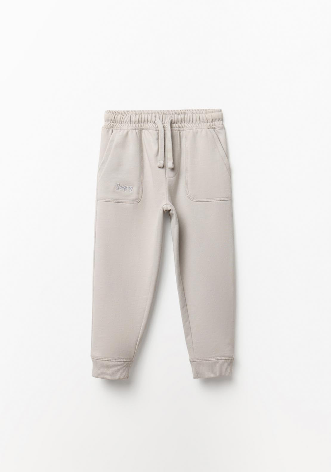 Terry Joggers With Pockets - White Ice