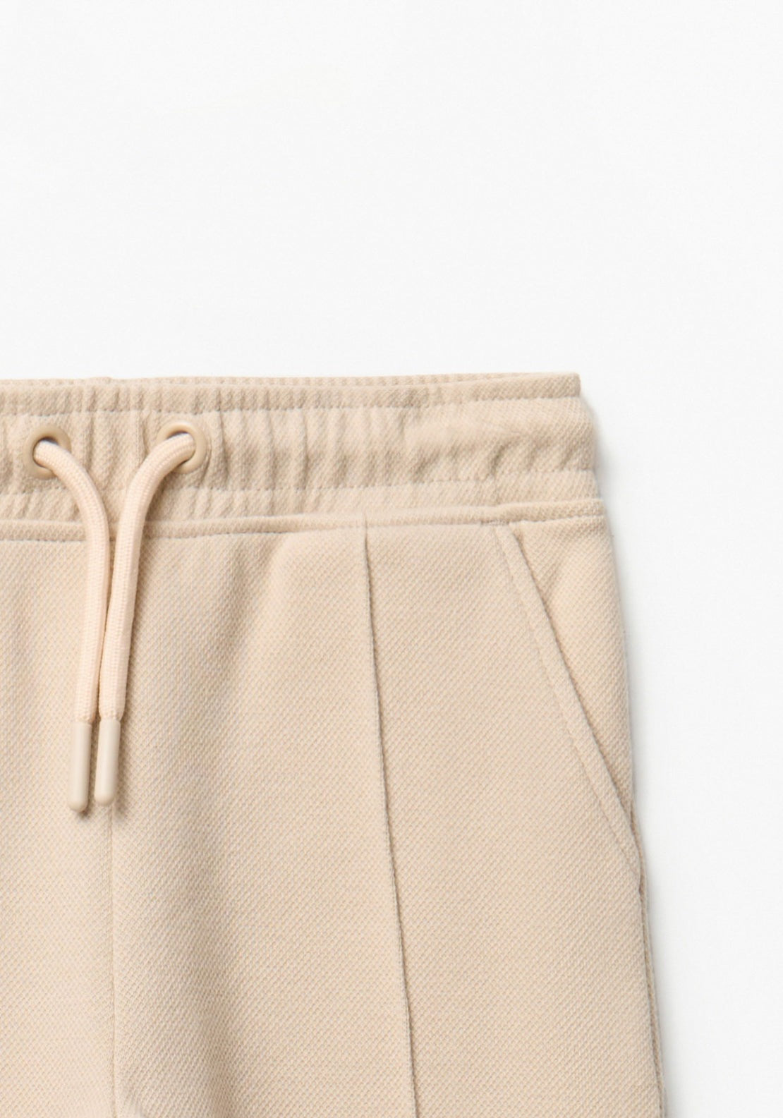 Basic Piqué Trousers - Cream
