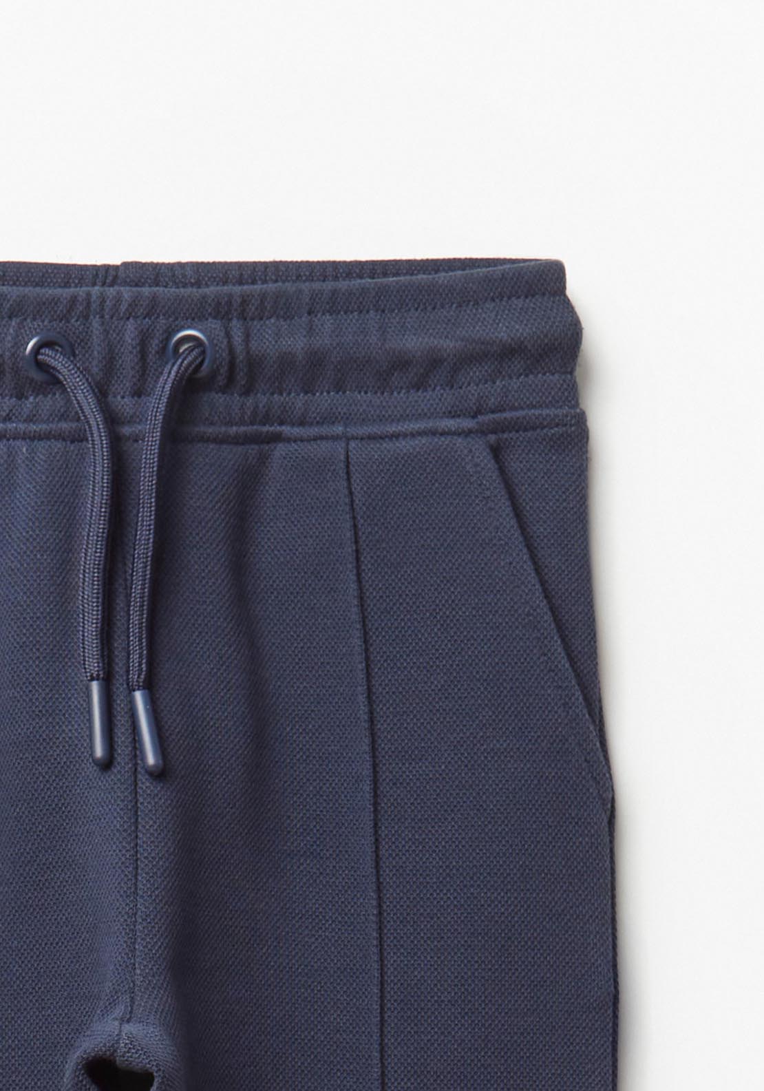 Basic Piqué Jogger Trousers - Blue