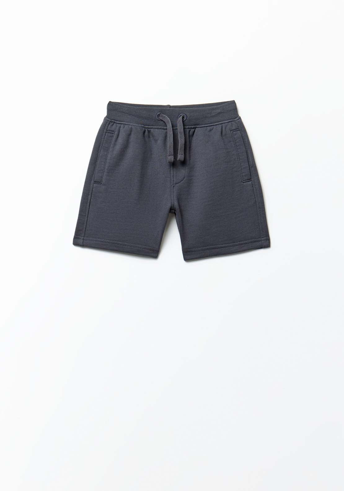 Basic Terry Bermuda Shorts - Black