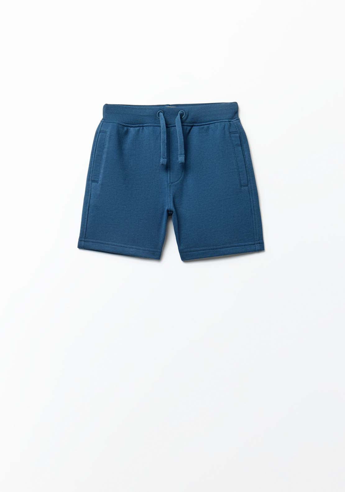Basic Terry Bermuda Shorts - Blue