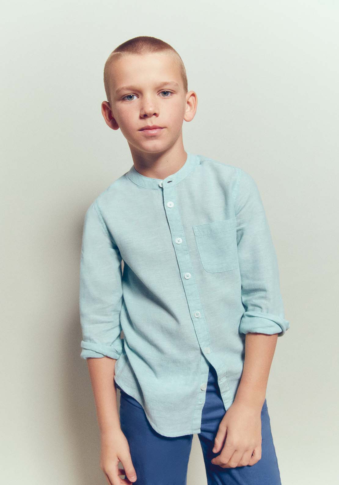 Sfera Plain Cotton Shirt - Green 4 Shaws Department Stores