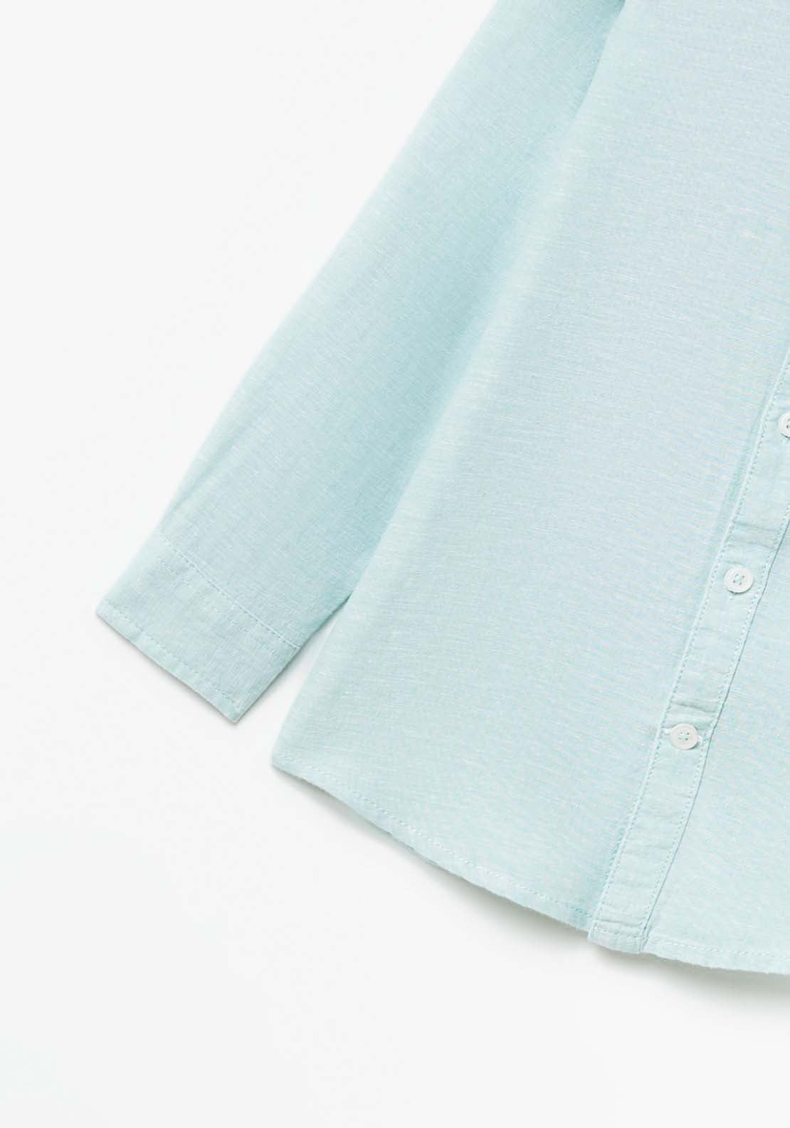 Sfera Plain Cotton Shirt - Green 3 Shaws Department Stores