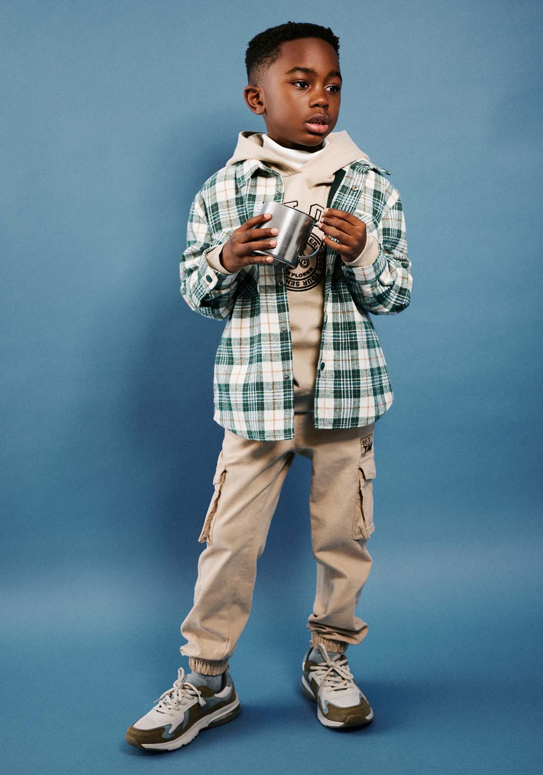 Sfera Long Sleeve Checked Shirt - Green Medium 1 Shaws Department Stores