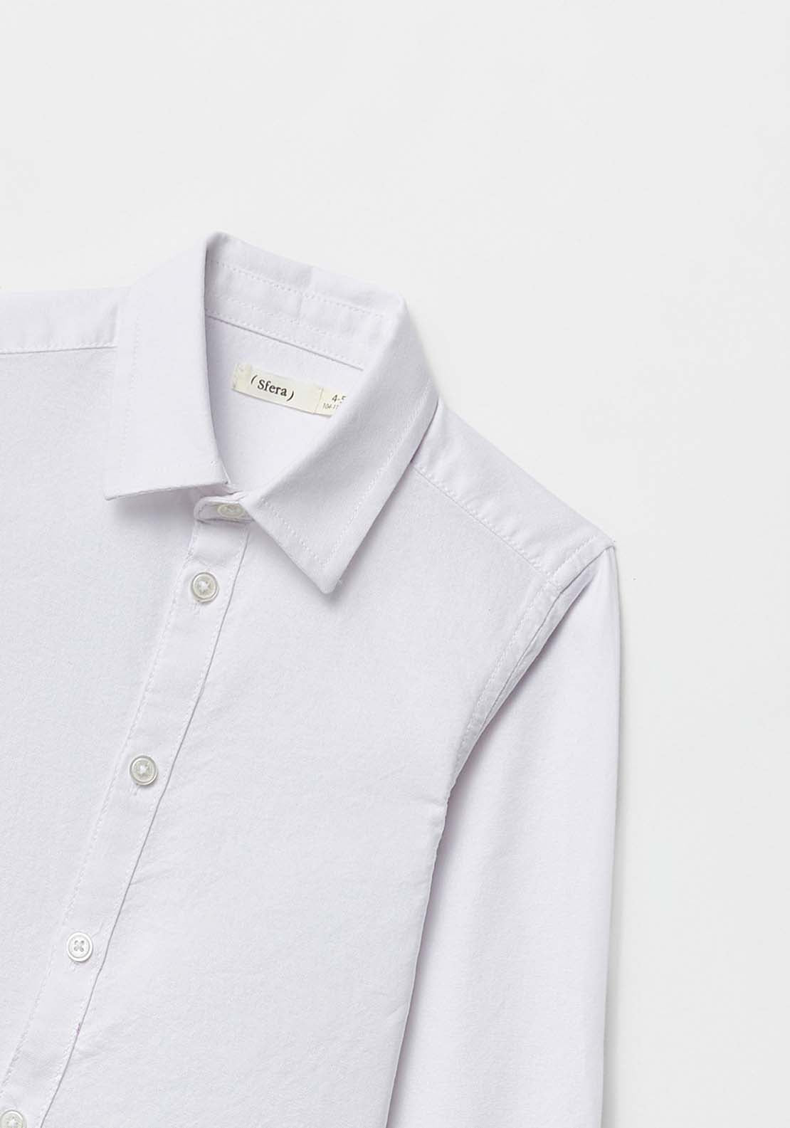 Sfera Plain Oxford shirt - White 3 Shaws Department Stores