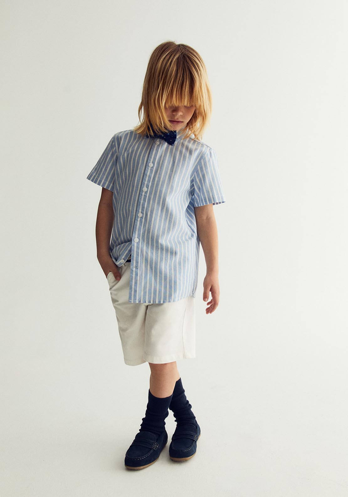 Sfera Short-Sleeved Oxford Shirt - Blue 4 Shaws Department Stores