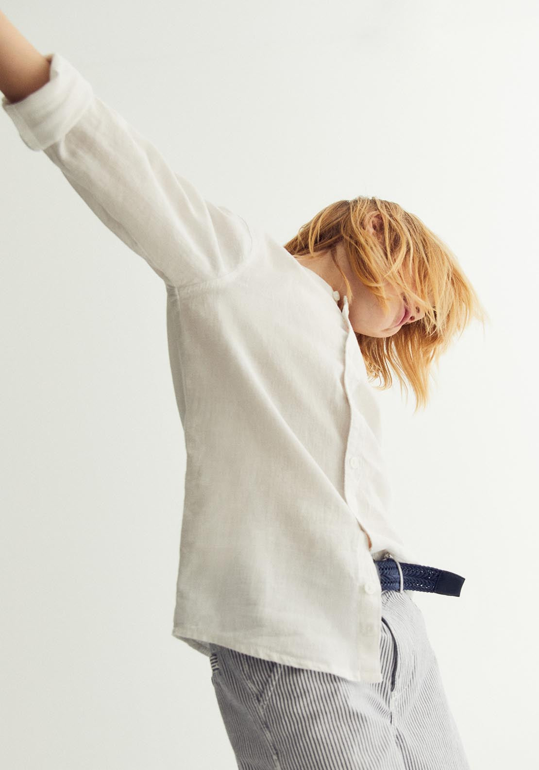 Sfera Cotton-Linen Shirt - White 6 Shaws Department Stores