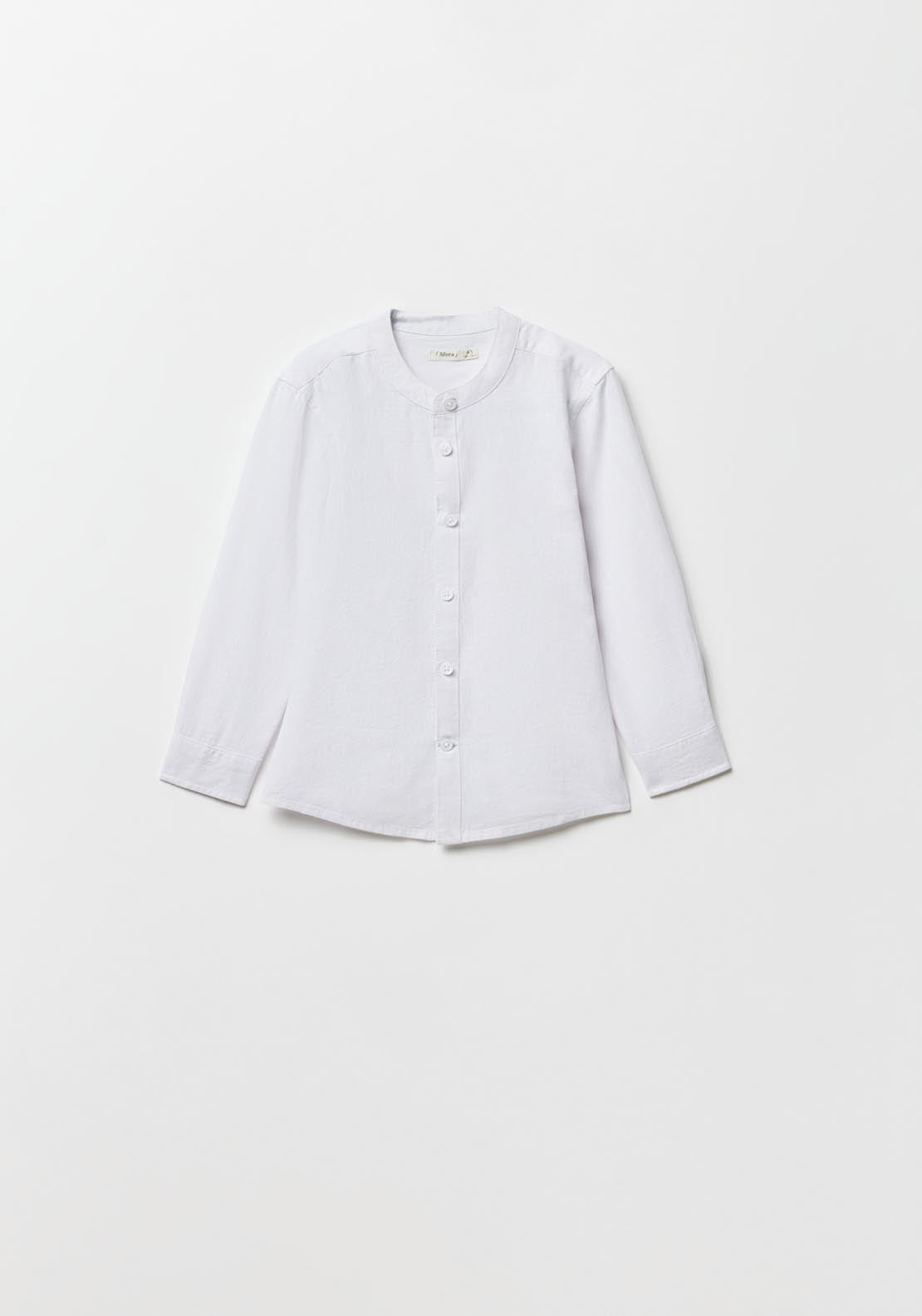 Sfera Cotton-Linen Shirt - White 1 Shaws Department Stores
