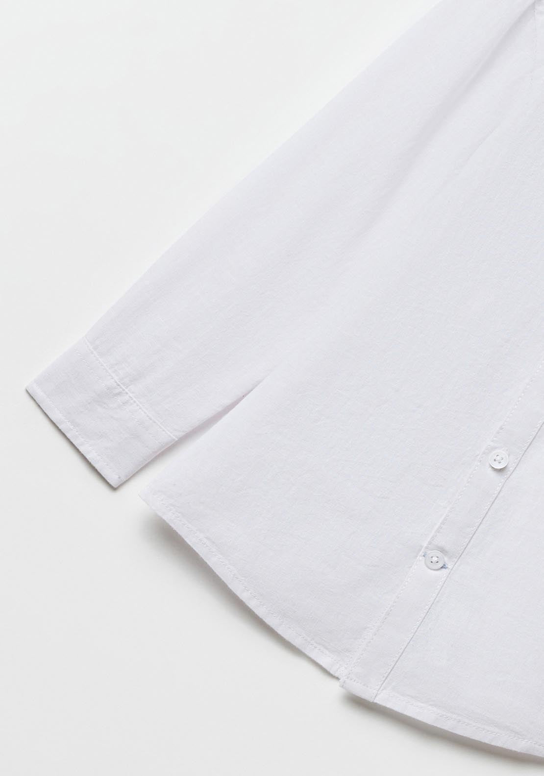 Sfera Cotton-Linen Shirt - White 2 Shaws Department Stores