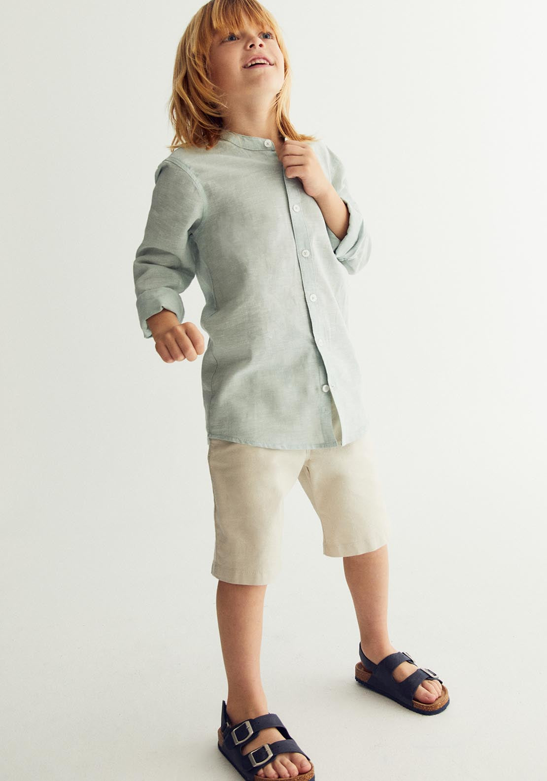 Sfera Cotton-Linen Shirt - Green 7 Shaws Department Stores