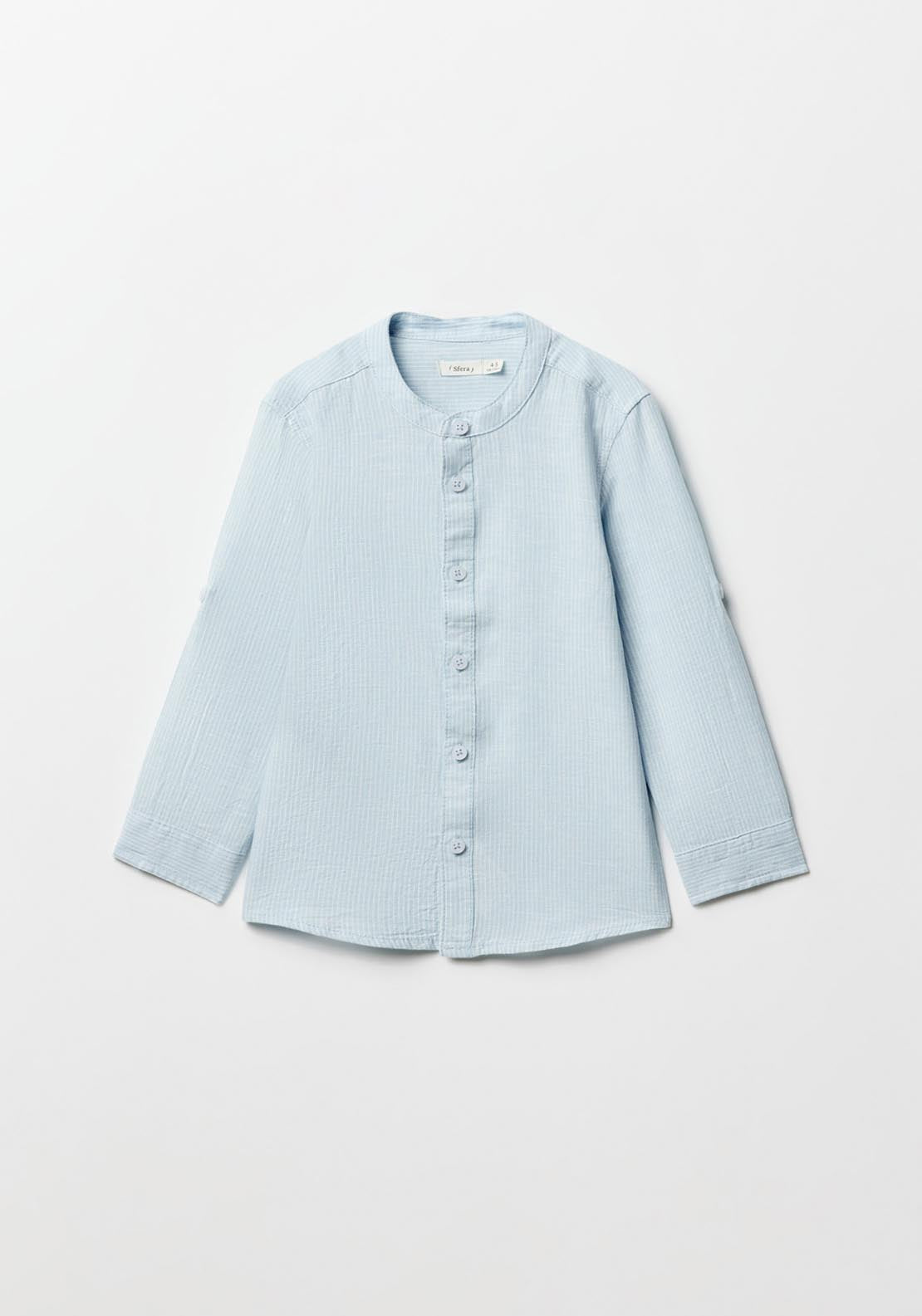 Sfera Linen Shirt - Blue 1 Shaws Department Stores