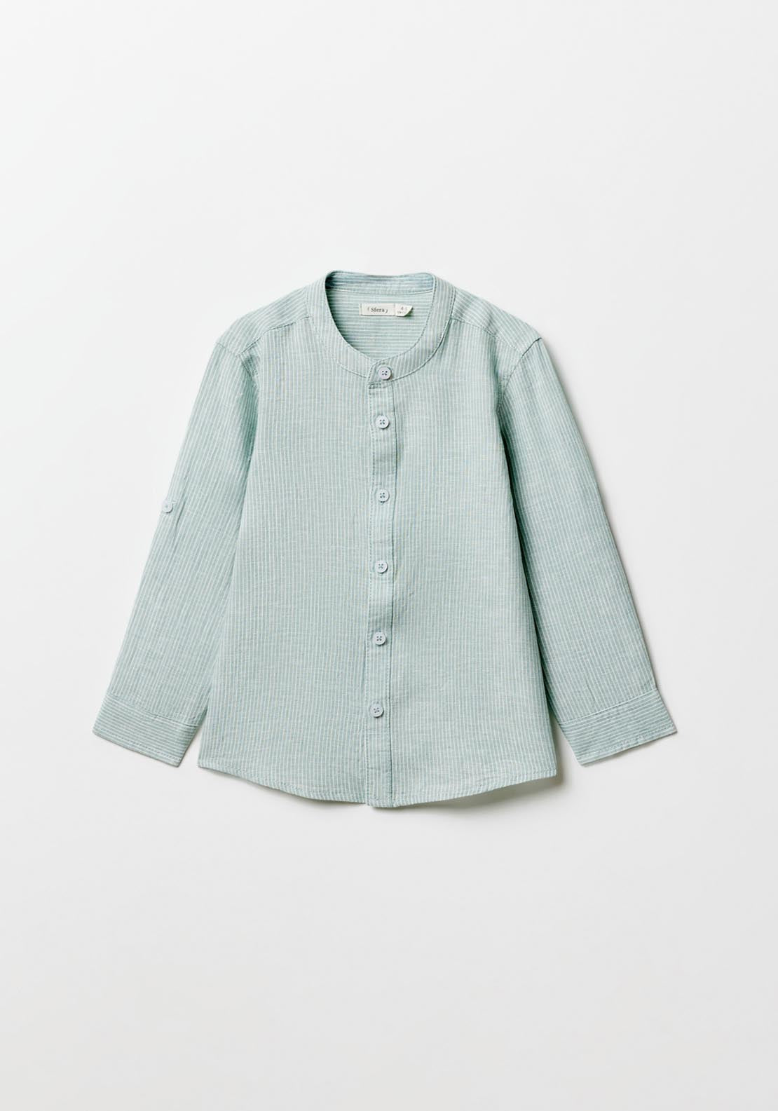 Sfera Linen Shirt - Green 1 Shaws Department Stores