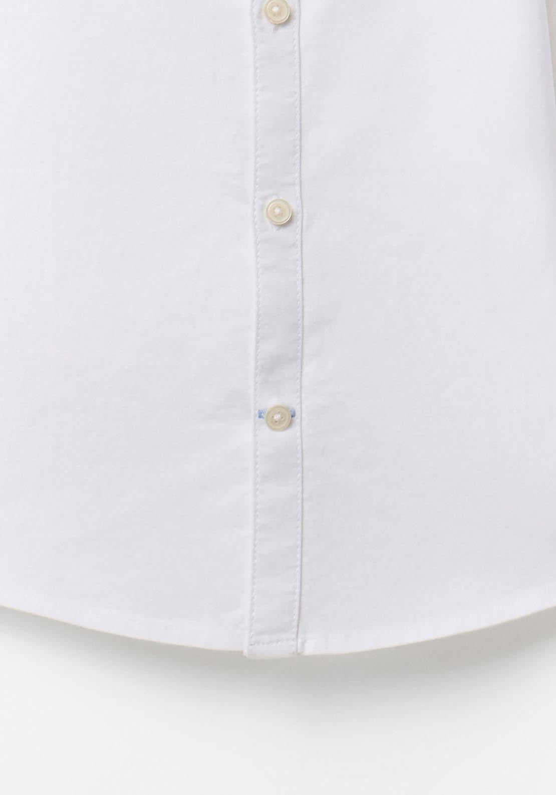 Sfera Plain Oxford Shirt with Pointed Collar - White 3 Shaws Department Stores