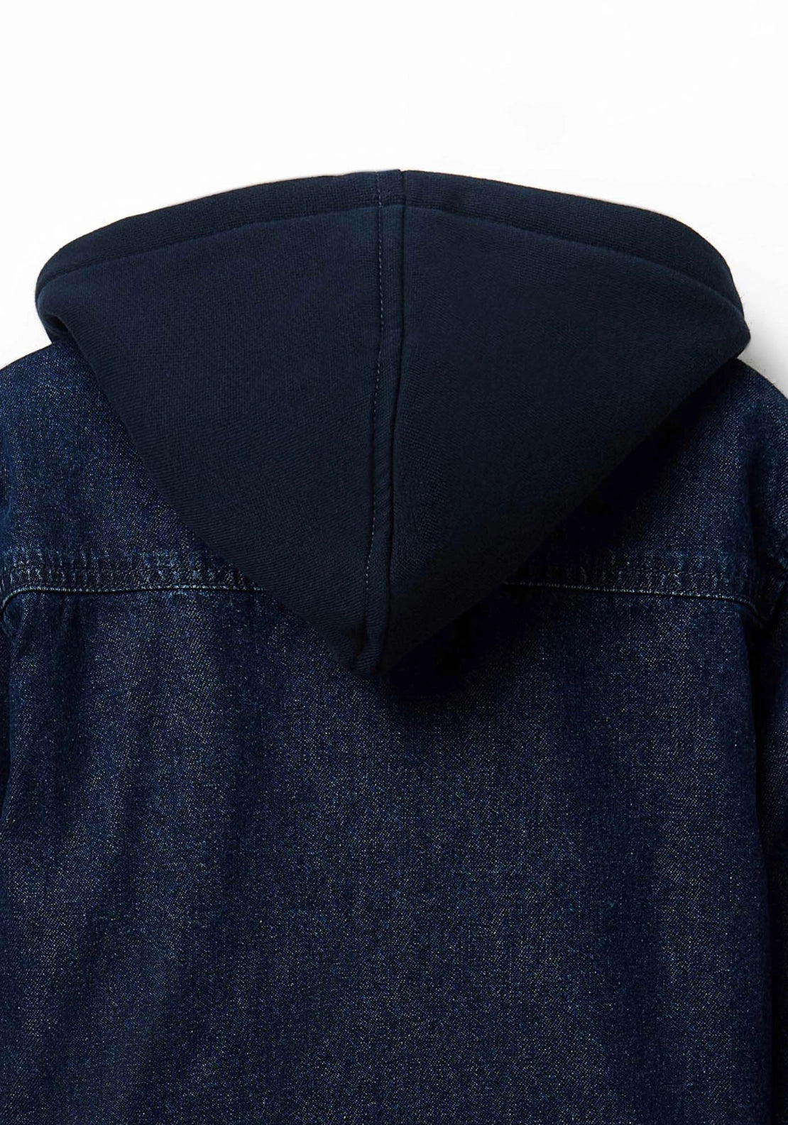 Hooded Denim Overshirt - Denim Dark Blue