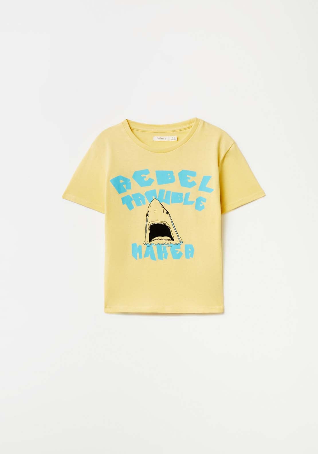 Sfera Shark Print T-Shirt - Yellow 1 Shaws Department Stores