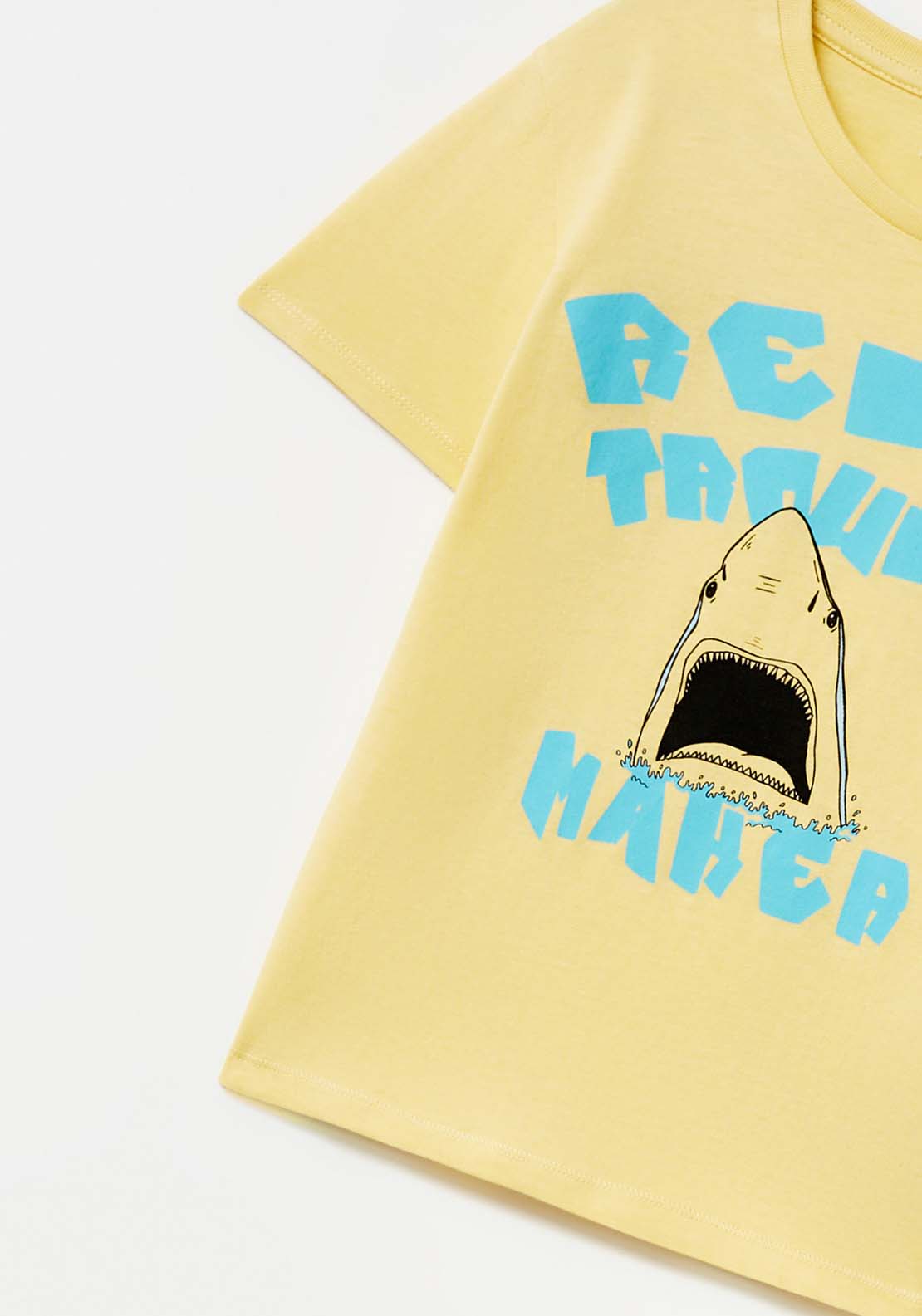 Sfera Shark Print T-Shirt - Yellow 3 Shaws Department Stores
