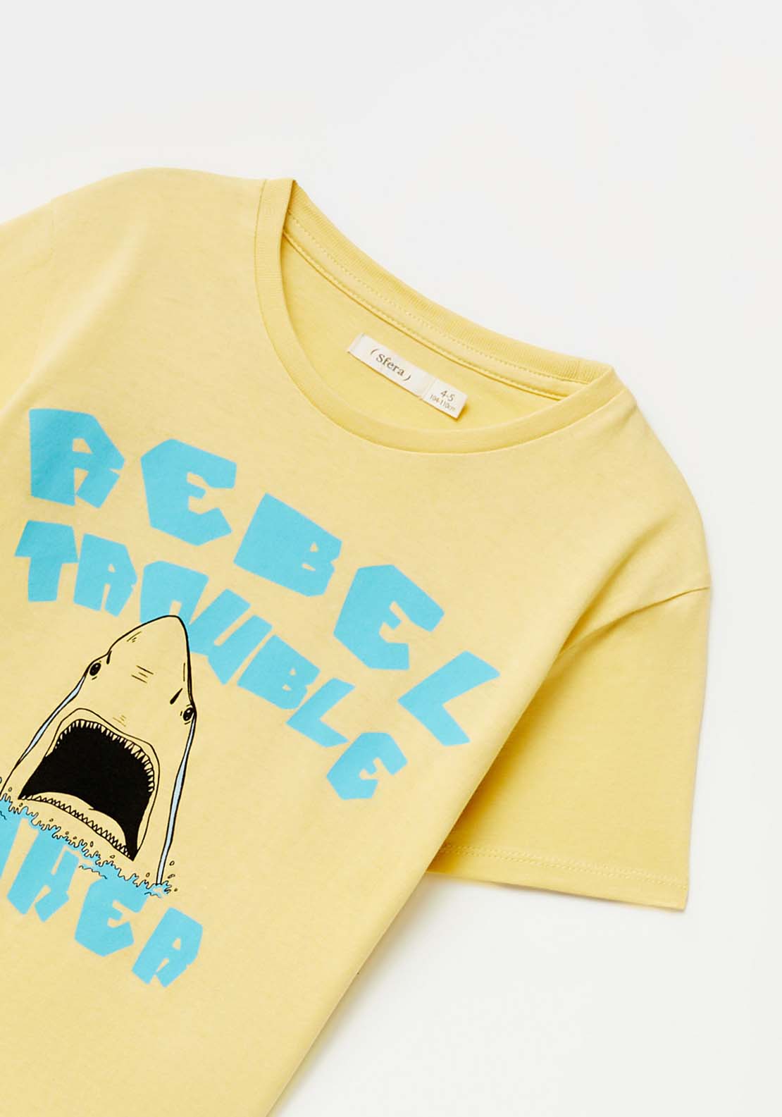 Sfera Shark Print T-Shirt - Yellow 2 Shaws Department Stores