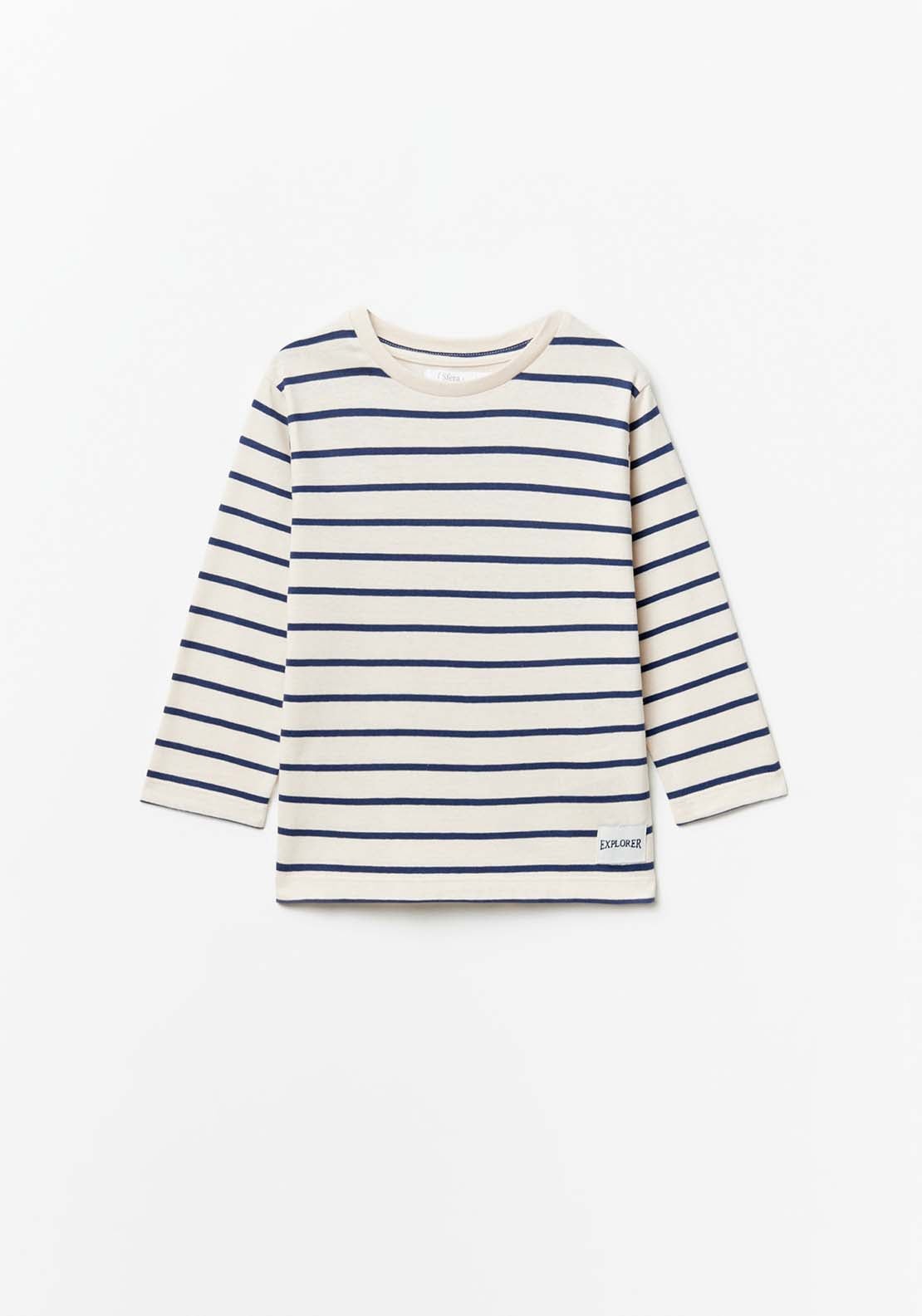 Sfera Stripes long-sleeved T-shirt - White Off 3 Shaws Department Stores