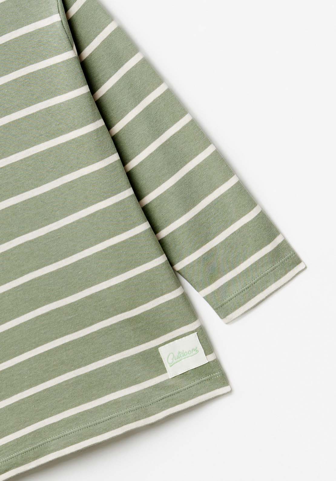 Sfera Stripes long-sleeved T-shirt - Green 2 Shaws Department Stores