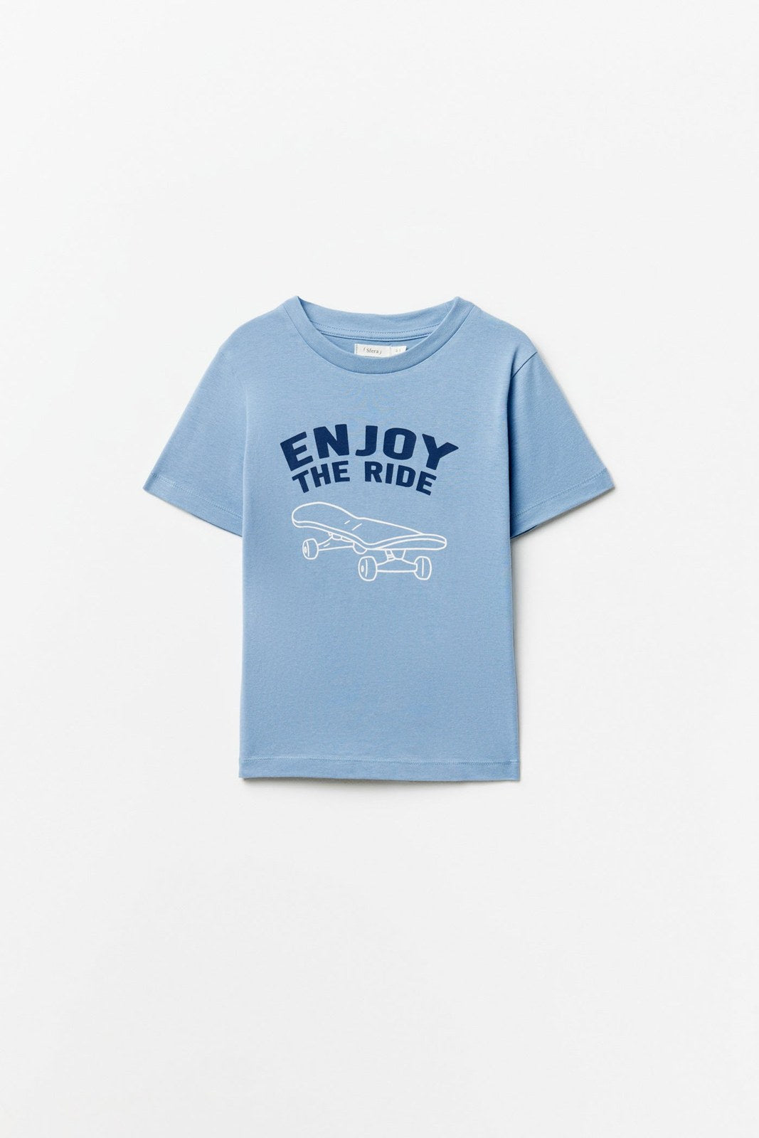 Sfera Printed short-sleeved T-shirt - Blue 1 Shaws Department Stores