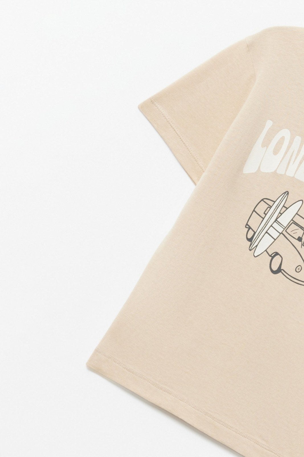Sfera Printed short-sleeved T-shirt - Beige 3 Shaws Department Stores