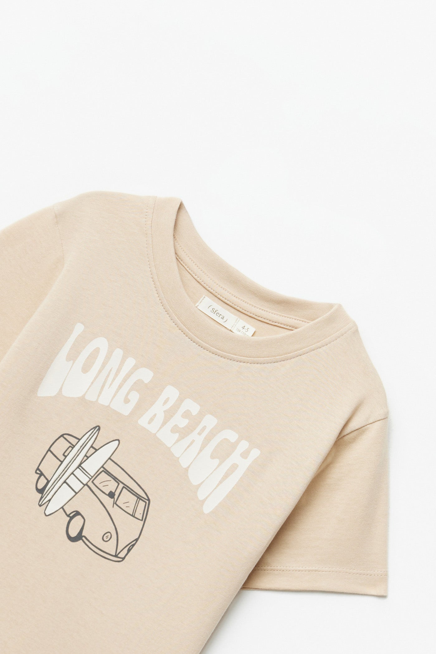 Sfera Printed short-sleeved T-shirt - Beige 2 Shaws Department Stores