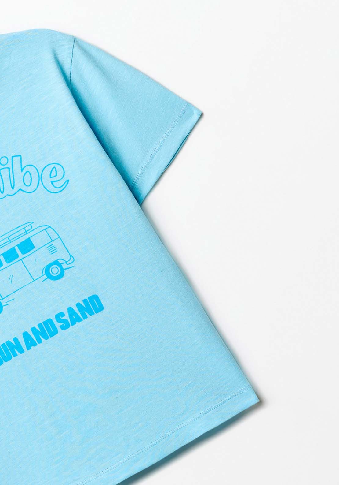 Basic Print T-Shirt - Blue