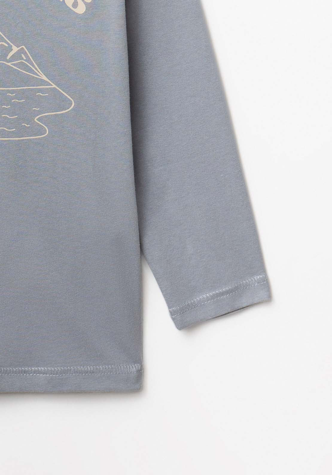 Basic Print T-Shirt - Blue